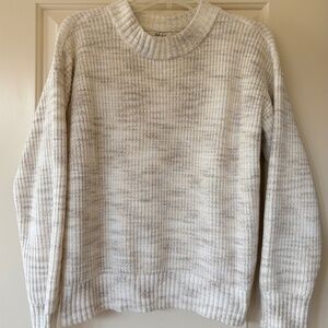 Style & Co 100% Polyester Crewneck Long-Sleeved Women's Sweater, Cream, Large